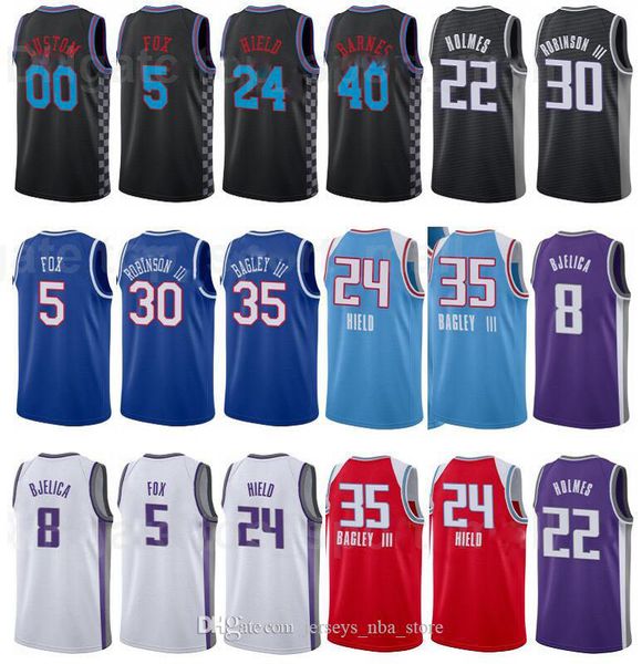 city earned edition printed basketball deaaron fox jersey 5 harrison barnes 40 marvin bagley iii 35 tyrese haliburton 0 purple black white, Black;red
city earned edition printed basketball deaaron fox jersey 5 harrison barnes 40 marvin bagley iii 35 tyrese haliburton 0 purple black white, Black;red