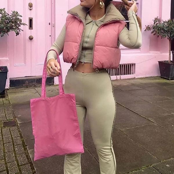 women's vests 2021 sweet pink double wear drawstring cropped vest coat women fashion stand collar zipper waistcoat, Black;white
women's vests 2021 sweet pink double wear drawstring cropped vest coat women fashion stand collar zipper waistcoat, Black;white