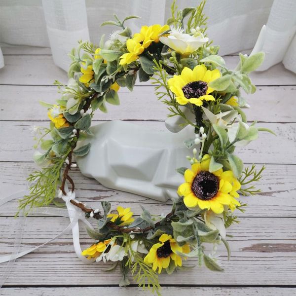 small sun flowers crown festival headband women hair accessories headdress women floral garlands wedding flower headwear, Slivery;white
small sun flowers crown festival headband women hair accessories headdress women floral garlands wedding flower headwear, Slivery;white
