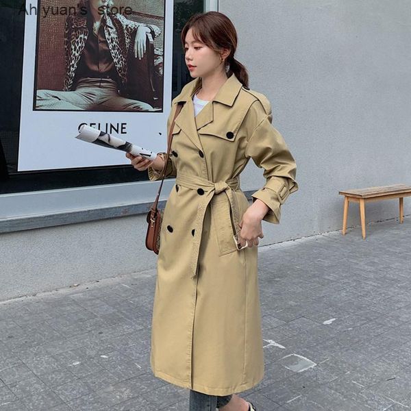 women's trench coats ah yuan casual female double breasted slim long coat with belt spring autumn women solid color windbreaker outwear, Tan;black
women's trench coats ah yuan casual female double breasted slim long coat with belt spring autumn women solid color windbreaker outwear, Tan;black