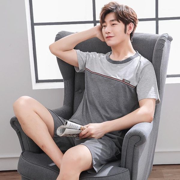 men's sleepwear 2021 summer short sleeve cotton pajama set for men shorts suit pyjama male outwear homewear lounge pijama home clothes, Black;brown
men's sleepwear 2021 summer short sleeve cotton pajama set for men shorts suit pyjama male outwear homewear lounge pijama home clothes, Black;brown