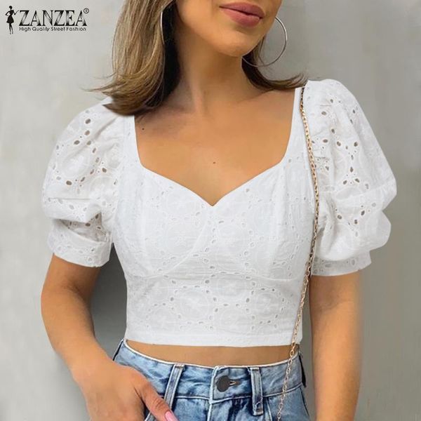 women's blouses & shirts lady party puff sleeve zanzea 2021 summer solid short tunic fashion y2k casual v neck blusa women elegant holl, White
women's blouses & shirts lady party puff sleeve zanzea 2021 summer solid short tunic fashion y2k casual v neck blusa women elegant holl, White