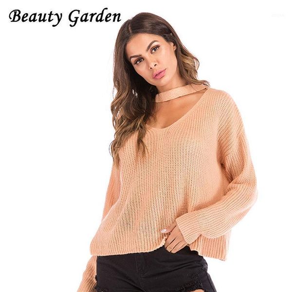 women's sweaters beauty garden fashion women autumn solid loose sweater long sleeve v-neck hollow out pullovers for, White;black
women's sweaters beauty garden fashion women autumn solid loose sweater long sleeve v-neck hollow out pullovers for, White;black