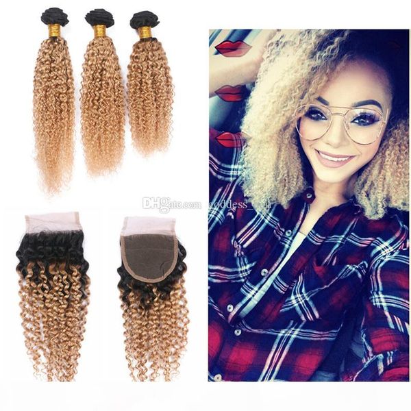 ombre blonde color kinky curly human hair weaves with lace closure two tone 1b 27 hair weft extensions with closure 4x4, Black;brown
ombre blonde color kinky curly human hair weaves with lace closure two tone 1b 27 hair weft extensions with closure 4x4, Black;brown
