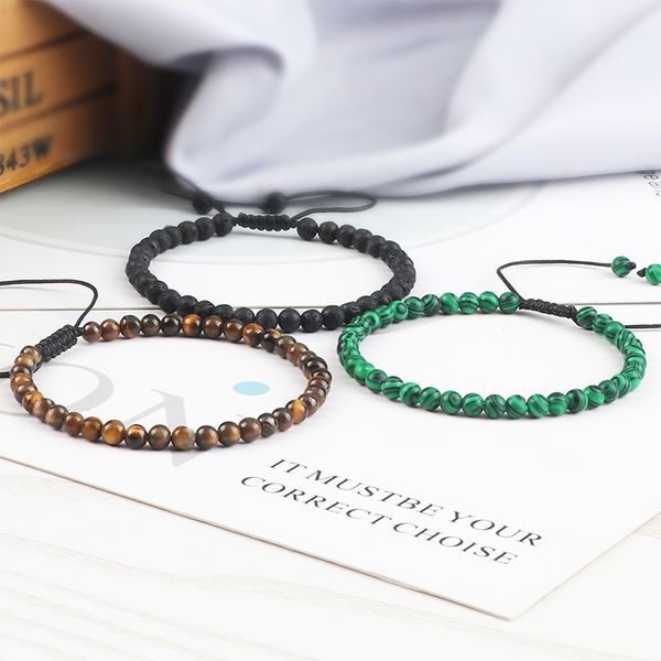 4mm stone beads adjustable bracelet for men natural tiger eye lava chalcedony onyx woven bracelets women yoga jewelry pulseras, Black
4mm stone beads adjustable bracelet for men natural tiger eye lava chalcedony onyx woven bracelets women yoga jewelry pulseras, Black