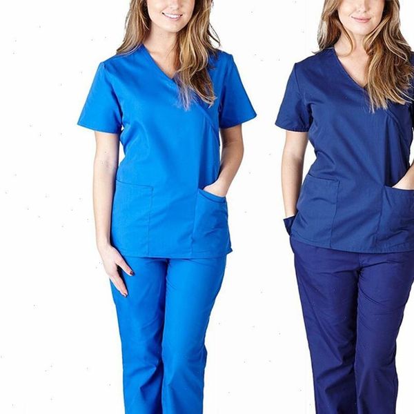tracksuit women short sleeve v neck pants overalls two piece set working uniform set suit clothes women workwear, Gray
tracksuit women short sleeve v neck pants overalls two piece set working uniform set suit clothes women workwear, Gray