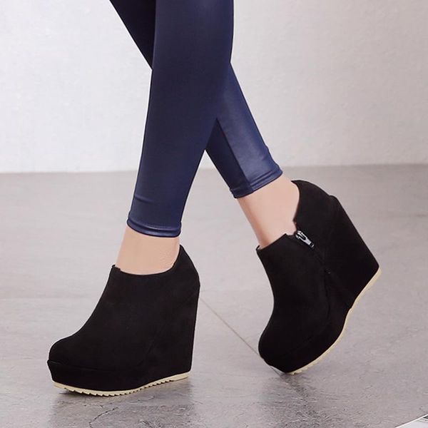 boots 2021 autumn winter stylish women ankle platform round toe wedges woman plus size fvb67, Black
boots 2021 autumn winter stylish women ankle platform round toe wedges woman plus size fvb67, Black