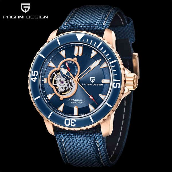 pagani design brand automatic mechanical watch nh39 44mm stainless steel hollow design 20bar waterproof leather bracelet, Silver
pagani design brand automatic mechanical watch nh39 44mm stainless steel hollow design 20bar waterproof leather bracelet, Silver