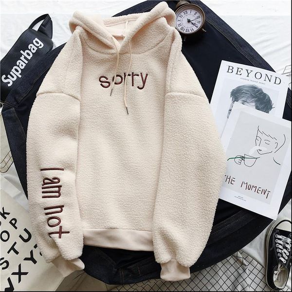 hoolo winter thicken hooded sorry print loose pocket hoodies womens fleece flannel pullover, Black
hoolo winter thicken hooded sorry print loose pocket hoodies womens fleece flannel pullover, Black