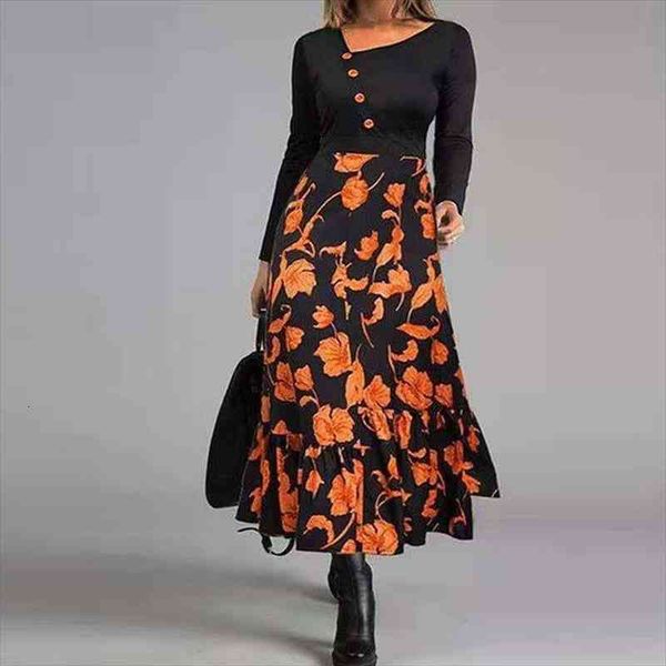elegant patchwork button slim waist party dress retro floral print long sleeve boho dress women diagonal collar maxi, Black;gray
elegant patchwork button slim waist party dress retro floral print long sleeve boho dress women diagonal collar maxi, Black;gray