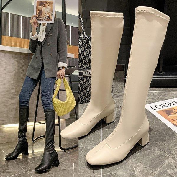boots square toe thick heel 2021 autumn temperament all-match thin mid-heeled tall women, Black
boots square toe thick heel 2021 autumn temperament all-match thin mid-heeled tall women, Black