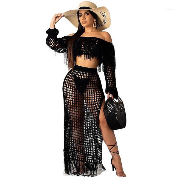 off shoulder tassel beach wear maxi dress women hollow out side split clubwear party elegant holiday long dresses vestdios1, Black;gray
off shoulder tassel beach wear maxi dress women hollow out side split clubwear party elegant holiday long dresses vestdios1, Black;gray
