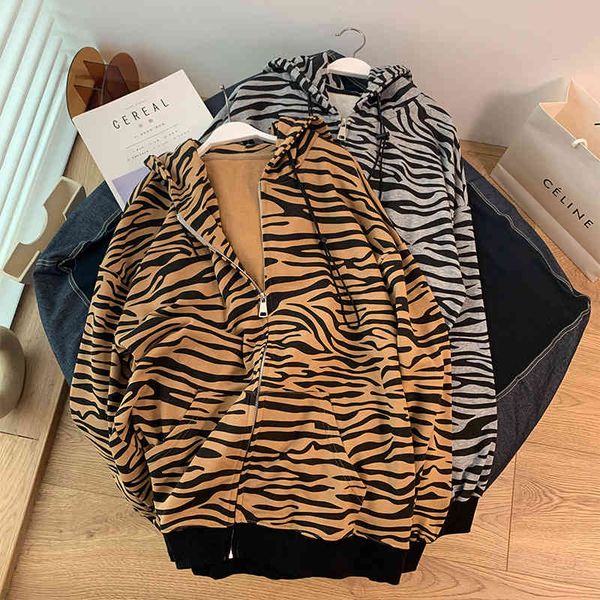 hoodies fall 2021 zebra print hooded semi zipper sweater women's korean version loose and versatile chao brand fried street cardigan ja, Black
hoodies fall 2021 zebra print hooded semi zipper sweater women's korean version loose and versatile chao brand fried street cardigan ja, Black