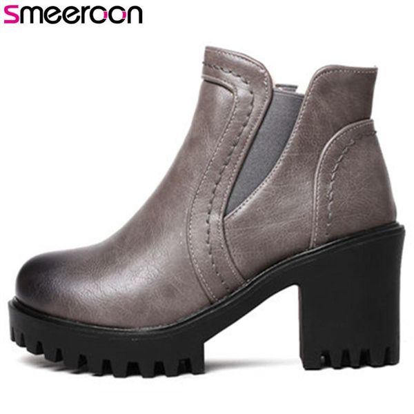 boots smeeroon 2021 fashion autumn winter women round toe low heels ankle pu leather big size 33-42, Black
boots smeeroon 2021 fashion autumn winter women round toe low heels ankle pu leather big size 33-42, Black