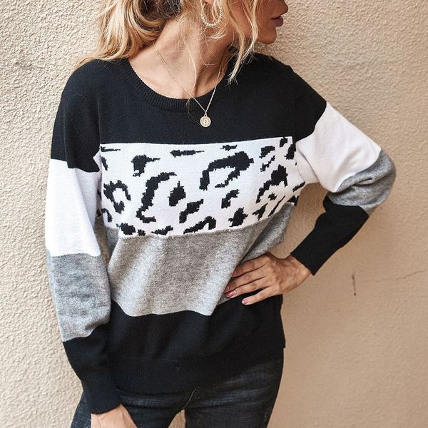 2021 new autumn long sleeve leopard patchwork knitted sweaters elegant color block pullovers vintage harajuku jumpers casual u6kc, White;black
2021 new autumn long sleeve leopard patchwork knitted sweaters elegant color block pullovers vintage harajuku jumpers casual u6kc, White;black