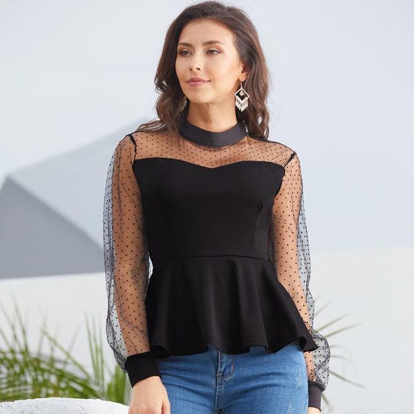 women's blouses & shirts liberjog women split joint long lantern sleeve mesh net lotus leaf edge slim woman summer 2021, White
women's blouses & shirts liberjog women split joint long lantern sleeve mesh net lotus leaf edge slim woman summer 2021, White