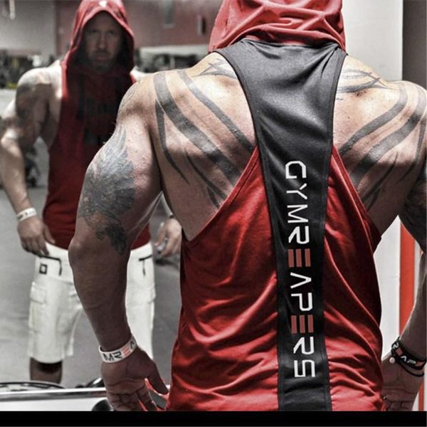 running jerseys hooded vest gym tank men fitness sleeveless shirt bodybuilding stringers sport singlets training workout muscle, Black;blue
running jerseys hooded vest gym tank men fitness sleeveless shirt bodybuilding stringers sport singlets training workout muscle, Black;blue