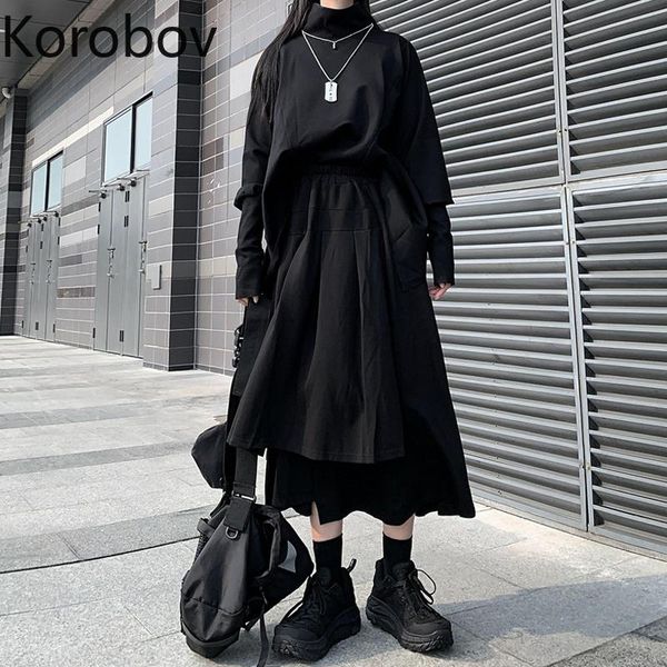 two piece dress korobov japanese dark style chic women sets harajuku turtleneck hoodied and skirts suits streetwear fashion 79491, White
two piece dress korobov japanese dark style chic women sets harajuku turtleneck hoodied and skirts suits streetwear fashion 79491, White
