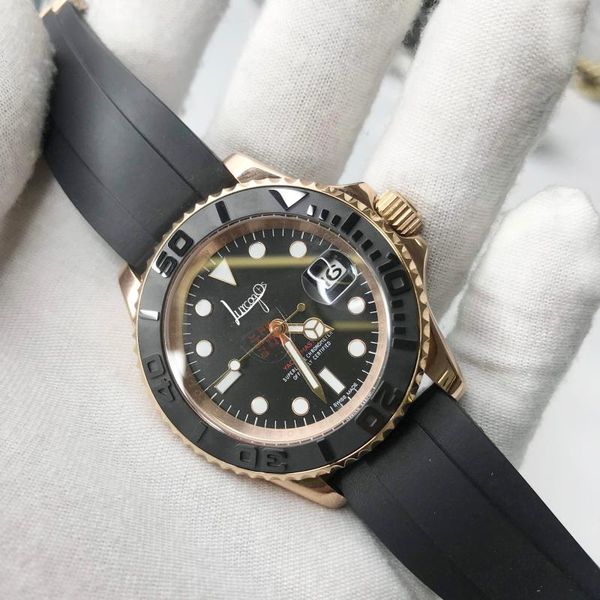 wristwatches rose gold yacht watch ceramic bezel master sapphire glass mechanical automatic luminous luxury sports watches, Slivery;brown 
wristwatches rose gold yacht watch ceramic bezel master sapphire glass mechanical automatic luminous luxury sports watches, Slivery;brown