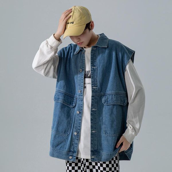 men's vests mens waistcoats men's safari style denim waistcoat men casual loose washed jacket outerwear cowboy coat male, Black;white
men's vests mens waistcoats men's safari style denim waistcoat men casual loose washed jacket outerwear cowboy coat male, Black;white
