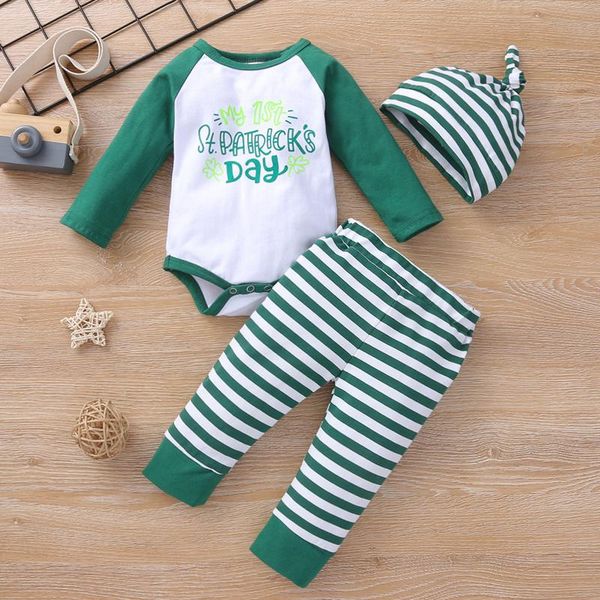 newborn infant baby clothes st. patrick patchwork letter romper striped+pants+hat baby girl set infant clothes for babies, White
newborn infant baby clothes st. patrick patchwork letter romper striped+pants+hat baby girl set infant clothes for babies, White