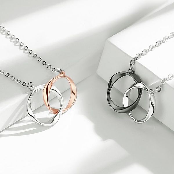 pendant necklaces s925 sterling silver mobius double ring for women fashion minimalist creative all-matching couple style clavicle chain
pendant necklaces s925 sterling silver mobius double ring for women fashion minimalist creative all-matching couple style clavicle chain