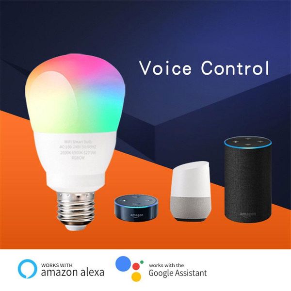 Smart Home Control E27 E26 Tuya Blub RGB Colorful Bulb Tuay Life APP Remote LED Light Work With Alexa And Google