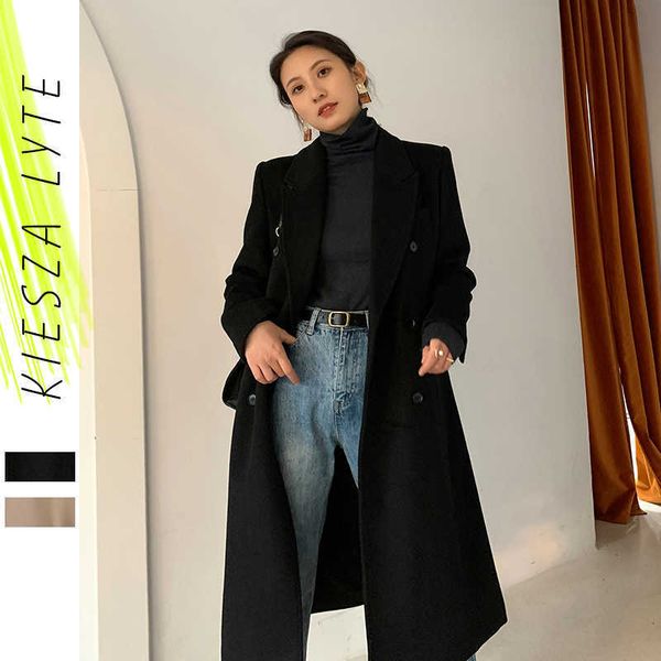 women woollen coat runway luxury vintage long sleeve lacing warm wool jacket ladies outwear winter outfit 210608, Black
women woollen coat runway luxury vintage long sleeve lacing warm wool jacket ladies outwear winter outfit 210608, Black