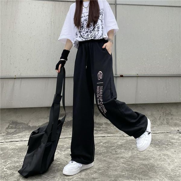 women's pants & capris sport style black letter printing woman summer drawstring tie feet high waist loose wide leg mopping trousers tr, Black;white
women's pants & capris sport style black letter printing woman summer drawstring tie feet high waist loose wide leg mopping trousers tr, Black;white