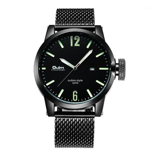 men watch fashion luminous watches oulm black stainless steel mesh band quartz military wristwatches, Slivery;brown
men watch fashion luminous watches oulm black stainless steel mesh band quartz military wristwatches, Slivery;brown