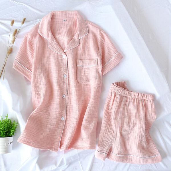 summer pajamas for women 100% cotton double gauze short sleeve pajamas suit sleepwear turn-down collar two-piece housewear, Black;red
summer pajamas for women 100% cotton double gauze short sleeve pajamas suit sleepwear turn-down collar two-piece housewear, Black;red