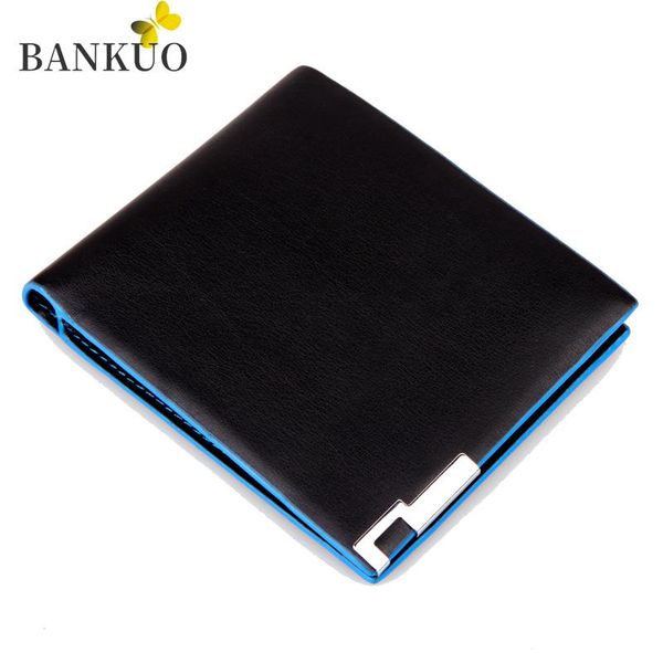 bankuo new men's wallet korean style blue edge purses pu leather card holder simple vintage business men's money wallets z79, Red;black
bankuo new men's wallet korean style blue edge purses pu leather card holder simple vintage business men's money wallets z79, Red;black