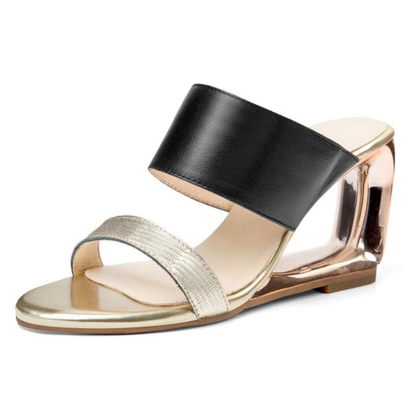 slippers mules shoes women summer slides genuine leather high heels open toe real cow outdoor lady sandals, Black
slippers mules shoes women summer slides genuine leather high heels open toe real cow outdoor lady sandals, Black