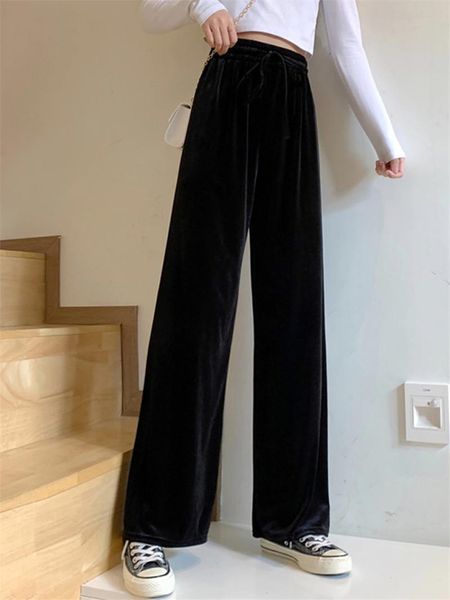 women's pants & capris autumn 2021 simple and versatile floor trousers wide-leg were thin high-waist straight-leg casual women, Black;white
women's pants & capris autumn 2021 simple and versatile floor trousers wide-leg were thin high-waist straight-leg casual women, Black;white