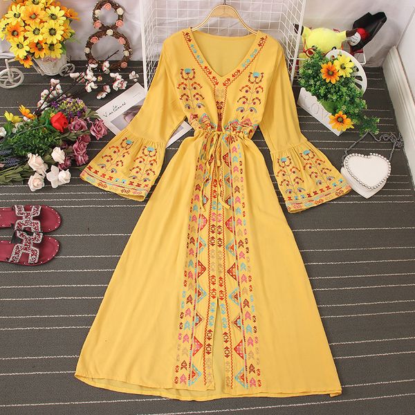2021 autumn indie folk embroidery for women boho chic flare long sleeve drawstring vacation beach es vestido b58j, Black;gray
2021 autumn indie folk embroidery for women boho chic flare long sleeve drawstring vacation beach es vestido b58j, Black;gray