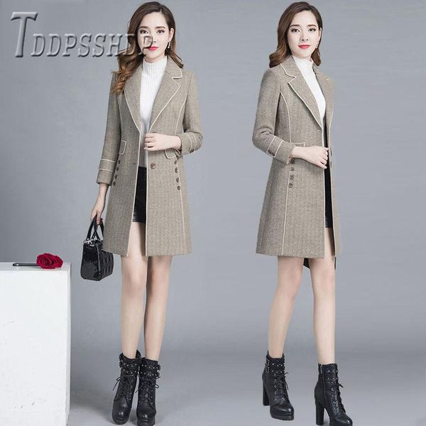 women's wool & blends 2021 thick elegant women woolen coat long style lapel grey and khaki color female overcoat, Black
women's wool & blends 2021 thick elegant women woolen coat long style lapel grey and khaki color female overcoat, Black