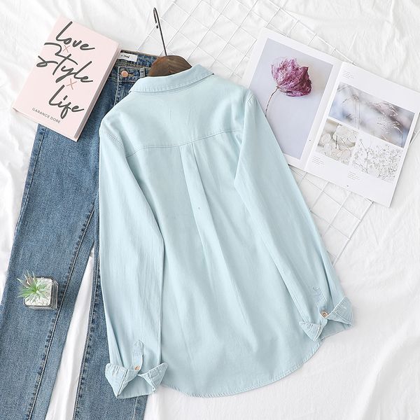 2021 denim shirts womens and blouses long sleeve lady clothing new autumn female clothes blue color jd6r, White
2021 denim shirts womens and blouses long sleeve lady clothing new autumn female clothes blue color jd6r, White