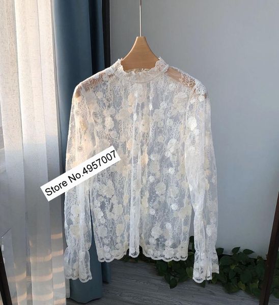 women's blouses & shirts ladids temperament style lace embroidered patchwork long sleeve blouse with, White
women's blouses & shirts ladids temperament style lace embroidered patchwork long sleeve blouse with, White