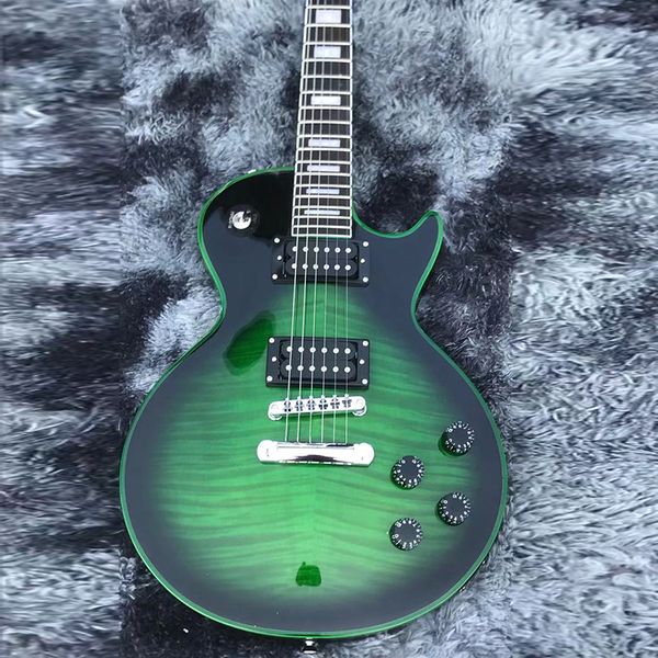 classic lp electric guitar, green tiger skin veneer, high-quality wood, good timbre, delivery to home.
classic lp electric guitar, green tiger skin veneer, high-quality wood, good timbre, delivery to home.