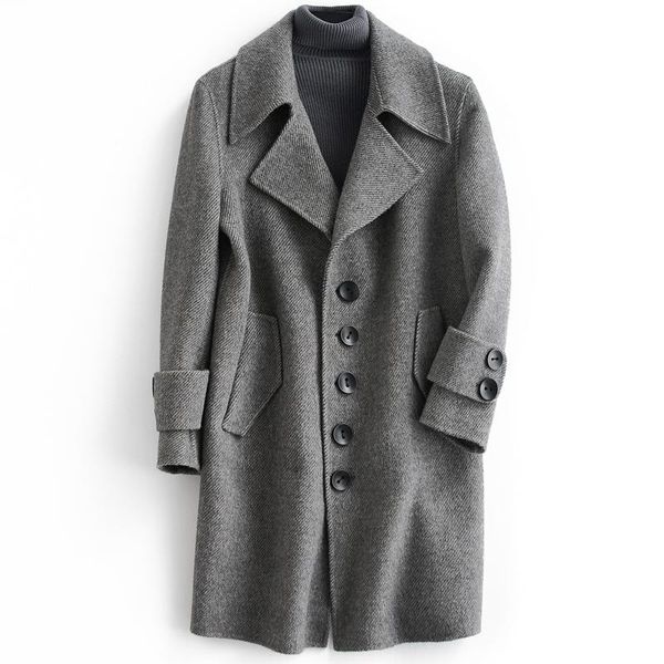 men's wool & blends 100%wool coat autumn winter jacket handmade double-sided woolen coats mens fashion outwear abrigo hombre xch19002 y, Black
men's wool & blends 100%wool coat autumn winter jacket handmade double-sided woolen coats mens fashion outwear abrigo hombre xch19002 y, Black