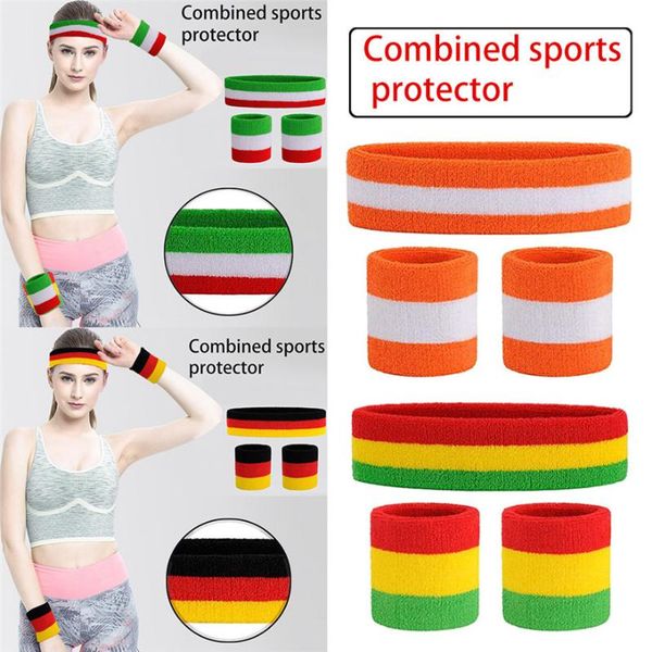 wrist support fitness cycling cold wristband men and women color matching striped headband combination three-piece set, Black;red
wrist support fitness cycling cold wristband men and women color matching striped headband combination three-piece set, Black;red