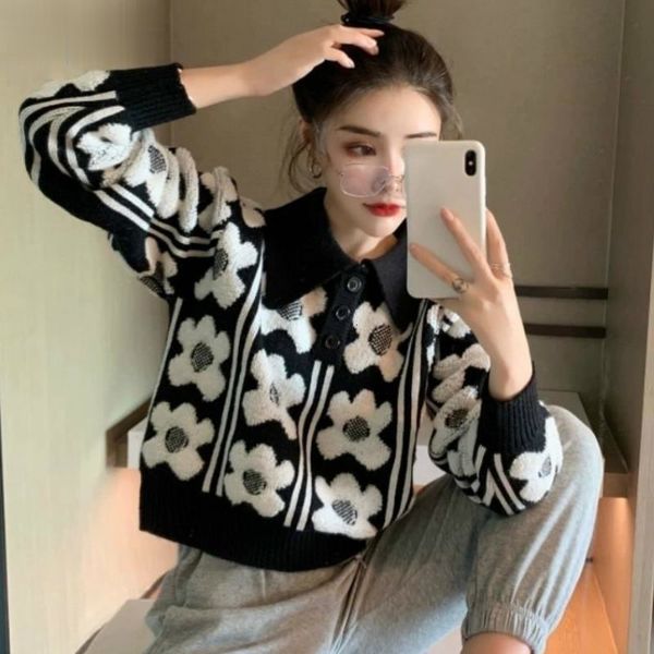 turn down collar long sleeve single breast sweater fashion loose print mesh pull femme spring jacket 2021 sueter jgun, White;black
turn down collar long sleeve single breast sweater fashion loose print mesh pull femme spring jacket 2021 sueter jgun, White;black