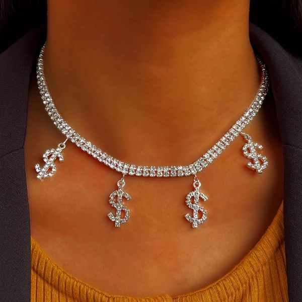 chains flatfoosie full rhinestone dollar sign pendant necklace double layer crystal tennis chain collar trendy jewelry, Silver
chains flatfoosie full rhinestone dollar sign pendant necklace double layer crystal tennis chain collar trendy jewelry, Silver