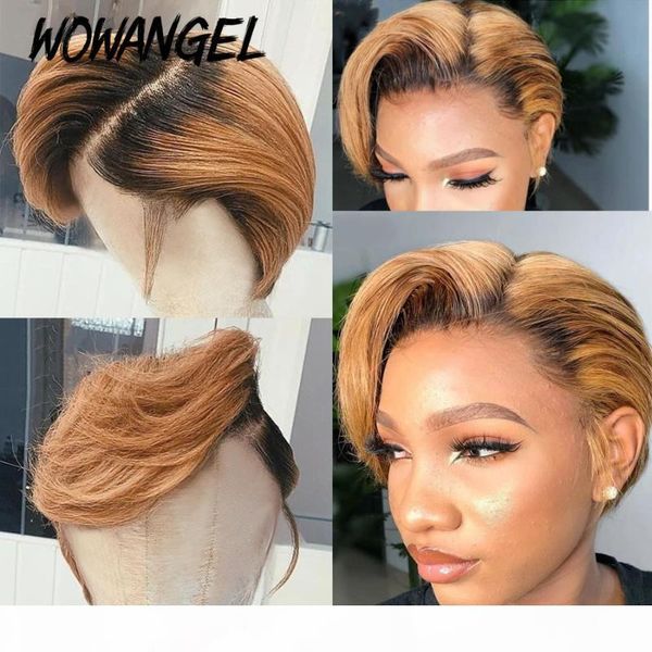 wowangel pixie cut short wigs 4*4 lace closure human hair wigs side part pixie ombre colored 180% density brazilian remy hair, Black;brown
wowangel pixie cut short wigs 4*4 lace closure human hair wigs side part pixie ombre colored 180% density brazilian remy hair, Black;brown