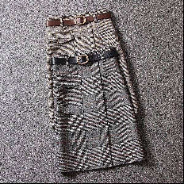 with belt retro woolen tartan skirt womens 2020 autumn and winter fashion long skirt woman skirts mujer faldas saias mulher, Black
with belt retro woolen tartan skirt womens 2020 autumn and winter fashion long skirt woman skirts mujer faldas saias mulher, Black