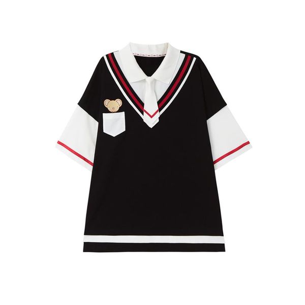 women's t-shirt cardcaptor sakura false two pieces short sleeve jk tee shirt kawaii women t clothing, White
women's t-shirt cardcaptor sakura false two pieces short sleeve jk tee shirt kawaii women t clothing, White