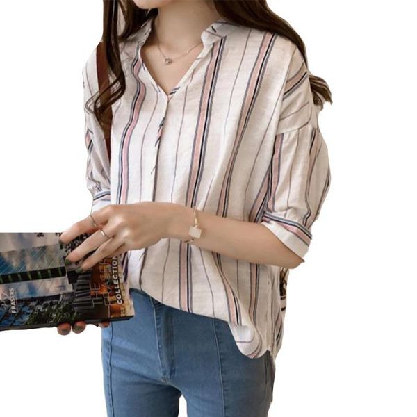 women's blouses & shirts missky 2021 shirt summer loose cotton blouse batwing-sleeve v-neck striped female, White
women's blouses & shirts missky 2021 shirt summer loose cotton blouse batwing-sleeve v-neck striped female, White