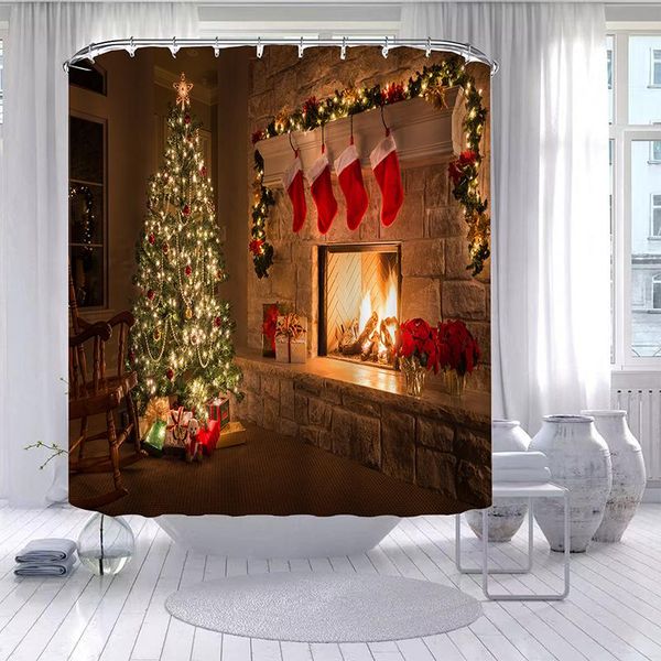 shower curtains christmas decorations waterproof curtain, tree gold snow socks fireplace pattern bathroom home decor
shower curtains christmas decorations waterproof curtain, tree gold snow socks fireplace pattern bathroom home decor