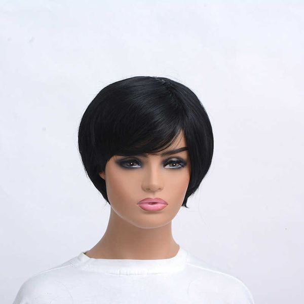 black short hair cover men and women handsome fashion short wig adhive tape net
black short hair cover men and women handsome fashion short wig adhive tape net