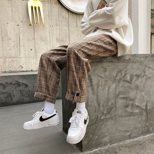 2021 new autumn cotton plaid men's fashion retro casual men streetwear hip-hop straight-leg pants mens m-2xl 0ok0, Black
2021 new autumn cotton plaid men's fashion retro casual men streetwear hip-hop straight-leg pants mens m-2xl 0ok0, Black